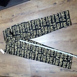 Eric casual gold black graffiti Paris pants new with tags